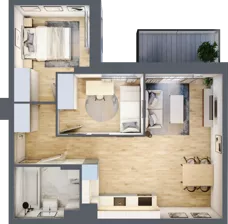 3 pokoje, mieszkanie 50,37 m², piętro 1, oferta nr A/103, Olchowy Park 3, Warszawa, Białołęka, Kobiałka, ul. Marii Callas 20, 20A