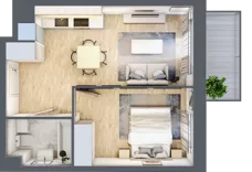 2 pokoje, mieszkanie 34,76 m², piętro 1, oferta nr A/134, Olchowy Park 3, Warszawa, Białołęka, Kobiałka, ul. Marii Callas 20, 20A