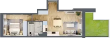 2 pokoje, mieszkanie 41,62 m², parter, oferta nr B/37, Olchowy Park 3, Warszawa, Białołęka, Kobiałka, ul. Marii Callas 20, 20A