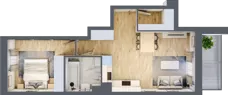 2 pokoje, mieszkanie 44,54 m², piętro 2, oferta nr B/59, Olchowy Park 3, Warszawa, Białołęka, Kobiałka, ul. Marii Callas 20, 20A