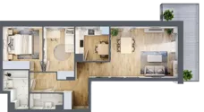 3 pokoje, mieszkanie 65,88 m², piętro 2, oferta nr B/60, Olchowy Park 3, Warszawa, Białołęka, Kobiałka, ul. Marii Callas 20, 20A