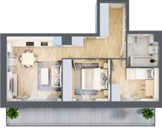 3 pokoje, mieszkanie 49,37 m², piętro 1, oferta nr B/55, Olchowy Park 3, Warszawa, Białołęka, Kobiałka, ul. Marii Callas 20, 20A
