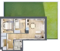 3 pokoje, mieszkanie 49,02 m², parter, oferta nr B/43, Olchowy Park 3, Warszawa, Białołęka, Kobiałka, ul. Marii Callas 20, 20A