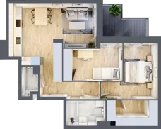 3 pokoje, mieszkanie 61,97 m², piętro 2, oferta nr B/26, Olchowy Park 3, Warszawa, Białołęka, Kobiałka, ul. Marii Callas 20, 20A