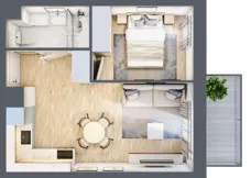 2 pokoje, mieszkanie 33,88 m², piętro 4, oferta nr III/122, Neo Nova Ochota 3, Warszawa, Włochy, Raków, ul. Wojciecha Opackiego 4A