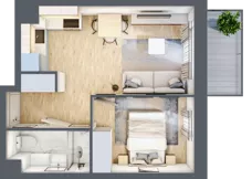 2 pokoje, mieszkanie 32,61 m², piętro 5, oferta nr III/136, Neo Nova Ochota 3, Warszawa, Włochy, Raków, ul. Wojciecha Opackiego 4A