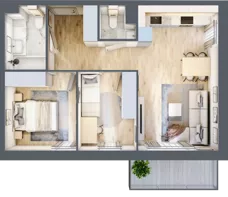 3 pokoje, mieszkanie 55,77 m², piętro 1, oferta nr VIII/11, Nova Viva Garden 8, Warszawa, Białołęka, Brzeziny, ul. Włodkowica 11D