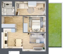 3 pokoje, mieszkanie 49,09 m², parter, oferta nr VIII/42, Nova Viva Garden 8, Warszawa, Białołęka, Brzeziny, ul. Włodkowica 11D