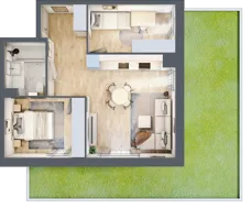 3 pokoje, mieszkanie 51,23 m², parter, oferta nr VIII/2, Nova Viva Garden 8, Warszawa, Białołęka, Brzeziny, ul. Włodkowica 11D