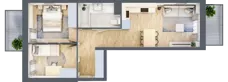 3 pokoje, mieszkanie 47,55 m², piętro 3, oferta nr VIII/55, Nova Viva Garden 8, Warszawa, Białołęka, Brzeziny, ul. Włodkowica 11D