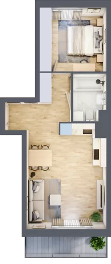 2 pokoje, mieszkanie 44,93 m², piętro 1, oferta nr VII/65, Metro Art 7, Warszawa, Praga Południe, Kamionek, ul. Chodakowska 36