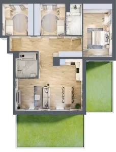 4 pokoje, mieszkanie 104,50 m², parter, oferta nr VII/1, Metro Art 7, Warszawa, Praga Południe, Kamionek, ul. Chodakowska 36