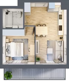 2 pokoje, mieszkanie 37,59 m², piętro 5, oferta nr VII/23, Metro Art 7, Warszawa, Praga Południe, Kamionek, ul. Chodakowska 36