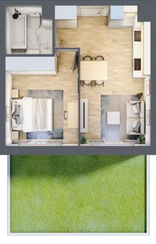 2 pokoje, mieszkanie 38,58 m², parter, oferta nr VII/3, Metro Art 7, Warszawa, Praga Południe, Kamionek, ul. Chodakowska 36
