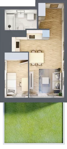2 pokoje, mieszkanie 36,36 m², parter, oferta nr VII/4, Metro Art 7, Warszawa, Praga Południe, Kamionek, ul. Chodakowska 36