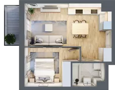 2 pokoje, mieszkanie 36,94 m², piętro 1, oferta nr VII/49, Metro Art 7, Warszawa, Praga Południe, Kamionek, ul. Chodakowska 36