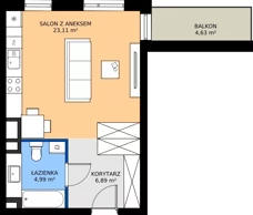 1 pokój, mieszkanie 34,99 m², piętro 2, oferta nr 14, MISTA Kraków, Kraków, Mistrzejowice, ul. Mistrzejowicka
