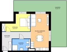 2 pokoje, mieszkanie 55,47 m², parter, oferta nr 1, MISTA Kraków, Kraków, Mistrzejowice, ul. Mistrzejowicka