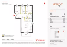 4 pokoje, mieszkanie 66,87 m², piętro 2, oferta nr XII/8, Metro Art 12, Warszawa, Praga Południe, Kamionek, ul. Chodakowska 38