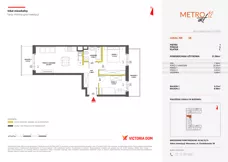 3 pokoje, mieszkanie 51,96 m², piętro 1, oferta nr XII/58, Metro Art 12, Warszawa, Praga Południe, Kamionek, ul. Chodakowska 38