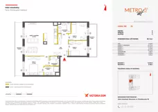 4 pokoje, mieszkanie 90,14 m², piętro 6, oferta nr XII/76, Metro Art 12, Warszawa, Praga Południe, Kamionek, ul. Chodakowska 38