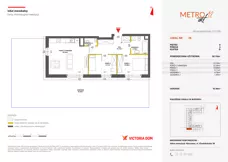 3 pokoje, mieszkanie 52,63 m², piętro 2, oferta nr XII/34, Metro Art 12, Warszawa, Praga Południe, Kamionek, ul. Chodakowska 38