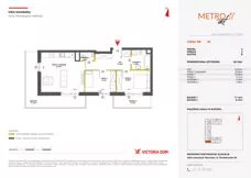 3 pokoje, mieszkanie 58,10 m², piętro 4, oferta nr XII/94, Metro Art 12, Warszawa, Praga Południe, Kamionek, ul. Chodakowska 38
