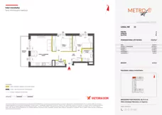3 pokoje, mieszkanie 55,89 m², piętro 2, oferta nr X/33, Metro Art 9, 10, Warszawa, Praga Południe, Kamionek, ul. Żupnicza