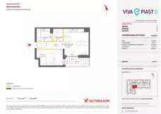 2 pokoje, mieszkanie 42,19 m², piętro 4, oferta nr V/30, Viva Piast 5, Kraków, Mistrzejowice, ul. Powstańców