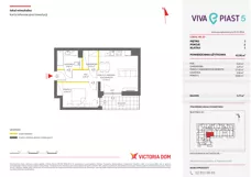 2 pokoje, mieszkanie 41,90 m², piętro 1, oferta nr V/9, Viva Piast 5, Kraków, Mistrzejowice, ul. Powstańców