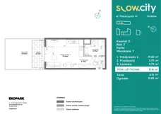 1 pokój, mieszkanie 31,18 m², parter, oferta nr D3-7, Slow City - Etap D, Kraków, Prądnik Biały, ul. Piaszczysta