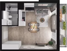 1 pokój, mieszkanie 33,98 m², piętro 3, oferta nr B81, Podedworze 13, Kraków, Podgórze Duchackie, Piaski Wielkie, ul. Podedworze 13