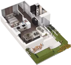 2 pokoje, mieszkanie 46,98 m², parter, oferta nr C4-2, Slow City - Etap C, Kraków, Prądnik Biały, ul. Piaszczysta