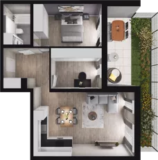 3 pokoje, mieszkanie 55,54 m², piętro 3, oferta nr A95, Podedworze 13, Kraków, Podgórze Duchackie, Piaski Wielkie, ul. Podedworze 13