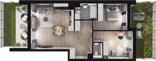 3 pokoje, mieszkanie 67,05 m², parter, oferta nr B3, Podedworze 13, Kraków, Podgórze Duchackie, Piaski Wielkie, ul. Podedworze 13