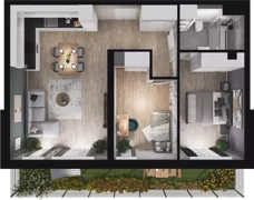 3 pokoje, mieszkanie 55,54 m², piętro 3, oferta nr A95, Podedworze 13, Kraków, Podgórze Duchackie, Piaski Wielkie, ul. Podedworze 13