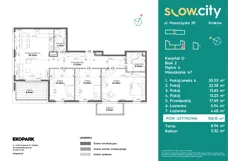 4 pokoje, mieszkanie 108,10 m², piętro 4, oferta nr D2-47, Slow City - Etap D, Kraków, Prądnik Biały, ul. Piaszczysta