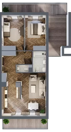3 pokoje, mieszkanie 74,59 m², piętro 6, oferta nr C7.02, Nad Odrą, Szczecin, Śródmieście, Łasztownia, ul. Celna 4