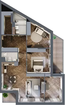 4 pokoje, mieszkanie 94,75 m², piętro 2, oferta nr G3.01, Nad Odrą, Szczecin, Śródmieście, Łasztownia, ul. Celna 4