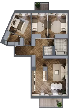 4 pokoje, mieszkanie 97,39 m², piętro 4, oferta nr F5.01, Nad Odrą, Szczecin, Śródmieście, Łasztownia, ul. Celna 4