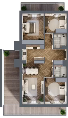 4 pokoje, mieszkanie 83,93 m², piętro 6, oferta nr D7.05, Nad Odrą, Szczecin, Śródmieście, Łasztownia, ul. Celna 4