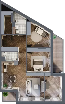 4 pokoje, mieszkanie 95,18 m², piętro 1, oferta nr G2.01, Nad Odrą, Szczecin, Śródmieście, Łasztownia, ul. Celna 4