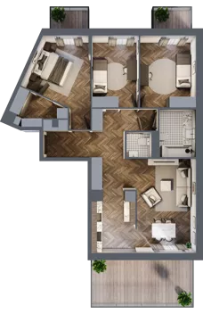 4 pokoje, mieszkanie 90,50 m², piętro 5, oferta nr F6.01, Nad Odrą, Szczecin, Śródmieście, Łasztownia, ul. Celna 4