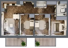 4 pokoje, mieszkanie 70,92 m², piętro 1, oferta nr G2.02, Nad Odrą, Szczecin, Śródmieście, Łasztownia, ul. Celna 4