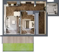 2 pokoje, mieszkanie 52,38 m², piętro 3, oferta nr C4.03, Nad Odrą, Szczecin, Śródmieście, Łasztownia, ul. Celna 4