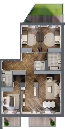 4 pokoje, mieszkanie 99,67 m², piętro 3, oferta nr E4.02, Nad Odrą, Szczecin, Śródmieście, Łasztownia, ul. Celna 4