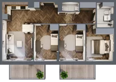 4 pokoje, mieszkanie 70,78 m², piętro 2, oferta nr G3.02, Nad Odrą, Szczecin, Śródmieście, Łasztownia, ul. Celna 4