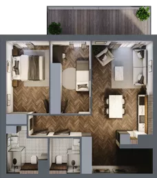 3 pokoje, mieszkanie 64,15 m², piętro 4, oferta nr G.4.03, Nad Odrą, Szczecin, Śródmieście, Łasztownia, ul. Celna 4