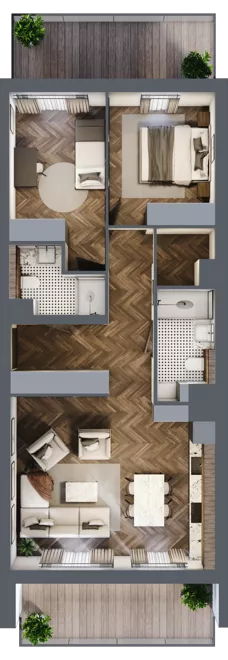 3 pokoje, mieszkanie 67,51 m², piętro 3, oferta nr D.3.02, Nad Odrą, Szczecin, Śródmieście, Łasztownia, ul. Celna 4
