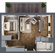 2 pokoje, mieszkanie 48,85 m², piętro 5, oferta nr C.5.08, Nad Odrą, Szczecin, Śródmieście, Łasztownia, ul. Celna 4